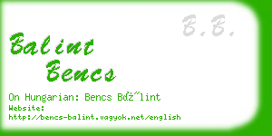 balint bencs business card